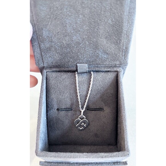 Poiray Paris Sterling Silver Heart Necklace | 16-Inch - Picture 3 of 11